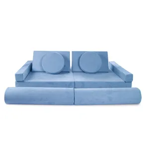 Custom Children Furniture Sets 12 Pieces Sofa Soft and Skin-friendly Home Rest kids Play Couch for children playing