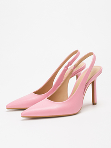 1211-5 Sandalias sin cordones de moda femenina de verano 9,5 cm tacones finos altos Sexy punta estrecha Correa única espalda vacía estilos delgados - Product Image 2