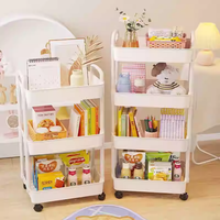Chariot à légumes mobile à 3 niveaux, étagère de rangement pour étagère de cuisine, chambre, salle de bain, organisateur peu encombrant
