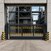 Puerta Corredera Automática Eléctrica de Diseño Moderno, de Aleación de Aluminio, Tipo Cantilever, Ecológica, Duradera, para Fábricas y Empresas