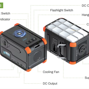 2026 Portable Power Station 150Wh With 300W AC Outlet Solar <b>Wireless</b> Charger Camping LED <b>Light</b> for Outdoor Use - Product Image 3