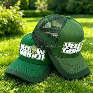 Casquette Trucker 5 Panneaux Personnalisée Broderie 3D Multicolore Contour Vert Coton Rayé Camouflage Dos en Maille Respirant Imperméable - Product Image 1