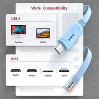 Cable de Consola Rollover ANNXIN Industrial con Chip FTDI, USB 2.0 Macho a RS232 RJ45, 6 Pies, Blindaje Trenzado TPE para Routers