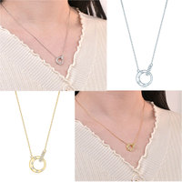Nouveauté : Collier Cercle Entrelacé en Argent 925 avec Breloques de Noël en Moissanite (1,8 mm, 1,6 mm, 1,4 mm, 1,1 mm) pour Femme