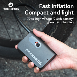 Bomba de Aire Eléctrica Portátil <span class=keywords><strong>ROCKBROS</strong></span> para Bicicleta de Montaña y Carretera, Nuevo Diseño, Bomba de Aire de Alta Presión para Uso Doméstico - Product Image 2