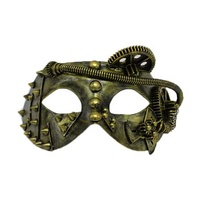 Masque Steampunk Vénitien Rivet Halloween Demi Visage Vintage Or Mascarade Cyborg Masque Mardi Gras Ball Party Masque