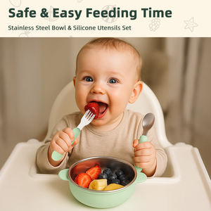 Mangkuk Anak <span class=keywords><strong>Stainless</strong></span> <span class=keywords><strong>Steel</strong></span> 304 dengan Tutup Silikon, Mangkuk Makan Bayi <span class=keywords><strong>Stainless</strong></span> <span class=keywords><strong>Steel</strong></span> Warna-warni Berkualitas Makanan, Mangkuk Anak - Product Image 4