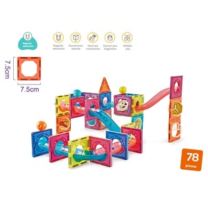 Juego de bloques de construcción de montaje DIY educativo de 100 Uds., azulejos magnéticos de plástico, bloques magnéticos, juguete de vidrio dirigido - Product Image 5