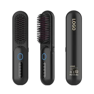 Mch Ceramic Heater Anti Scalding Ionic 5200mah Usb Mini Electric Cordless Wireless Hair Straightener Brush Comb For Men