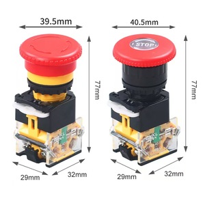 Interrupteur à bouton-poussoir 22 mm rouge en forme de champignon IP65 10A LA38-11ZS Arrêt d'urgence à verrouillage automatique - Product Image 4