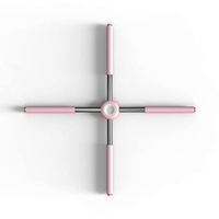 Bâton d'entraînement de Pilates réglable à bosse Caractéristique rétractable Correction de posture Danse Yoga Soulagement des douleurs dorsales Acier rose