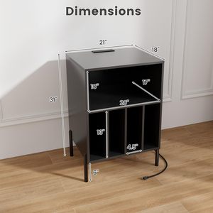 <span class=keywords><strong>Meuble</strong></span> de maison populaire Irving, support de tourne-disque classique en bois à deux niveaux, organisateur de placard, étagère pour tourne-disque - Product Image 2