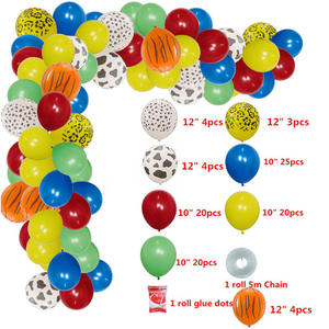 Kit balon lateks Motif cakar kucing Zebra harimau sapi dekorasi pesta ulang tahun hewan lucu karangan bunga lengkung untuk pesta anak-anak - Product Image 1