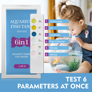 Bandelettes de test de qualité de l'eau <span class=keywords><strong>pour</strong></span> aquarium 6-en-1 – Test rapide <span class=keywords><strong>pour</strong></span> aquarium et aquaculture – Résultats en <span class=keywords><strong>60</strong></span> secondes sans laboratoire requis - Product Image 2