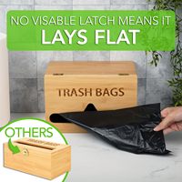 Distributeur de sacs poubelles en bois de bambou, support mural ou à poser pour cuisine, buanderie, comptoir ou armoire