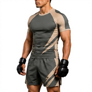 Ensemble de sport Performance Fight Gear : Rashguard à manches courtes et col rond, taille haute, sans coutures, anti-transpiration, pour le yoga - Product Image 4