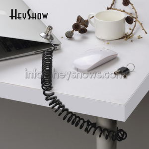 Black Spring Steel Wire Laptop <strong>Lock</strong> Anti-Theft <strong>Security</strong> <strong>Cable</strong> Notebook Coil Rope Cord for All PCs
