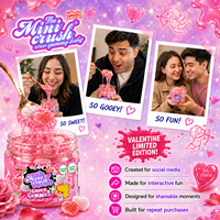 Romantische Valentijns Slime Vloeibare Snoep Gooey Pot Schepbaar Zure Jelly Saus Zachte Hartvormige Gummies Feestelijke Snoepjes Cadeau