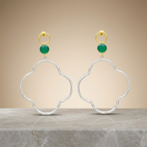 Pendientes Colgantes de Latón Chapado en Oro Hechos a Mano con Piedras Preciosas, Estilo Étnico Bohemio, Regalo de Compromiso, Joyería - Product Image 2
