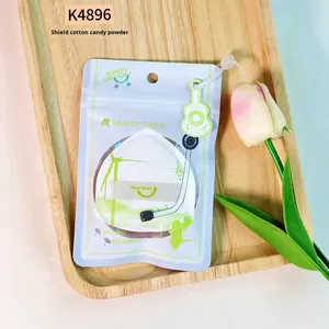 Keqi Yinzi Series Shield Milk Skin Cotton Candy Triangle Egg Pattern Esponja de maquillaje lavable súper suave - Product Image 1