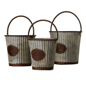 Cubo grande de hierro de Color bronce con mango de madera para el hogar, Bar y restaurantes, Cubo de cerveza de hierro de Metal para bebidas a la venta - Product Image 5