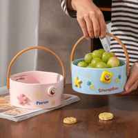 Hete Aanbieding Japanse Minimalistische Design SpongeBob SquarePants Snack Schaal Draagbare Mandje Keramische Fruit Schaal