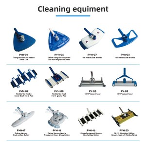 Écumoires de feuilles manuelles en plastique portables avec tête d'aspiration sous vide/équipement de nettoyage de piscine de brosse murale pour nettoyer l'eau de piscine - Product Image 5