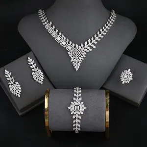 High Quality 4-Piece Jewellery Set For Woman Tarnish Free AAA Zircon Bridal Jewelry Set Wedding