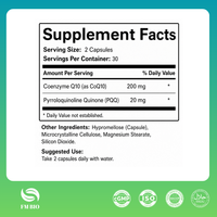 Capsules dures CoQ10 PQQ végétaliennes, antioxydantes, pour l'énergie cellulaire et le bien-être cardiaque quotidien, en vrac, supplément personnalisé, OEM ODM Marque Privée