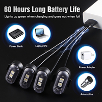 Lampu Strobo LED Nirkabel TGZ 2SMD dengan Remote Control, IP65 Anti-Tabrakan, Lampu Peringatan Darurat LED RGB untuk Sepeda Motor dan Pesawat