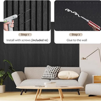 Panneau mural acoustique moderne et écologique en lattes de bois 3D, ignifuge et insonorisant, pour salon et chambre à coucher (fort bruit)