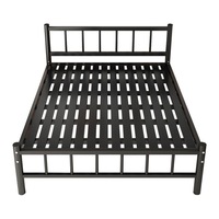 Lit simple en fer forgé au design minimaliste moderne, cadre léger en fer pour chambre à coucher