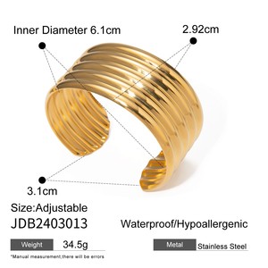 Women's Stainless Steel Adjustable Bangle Exaggerated Party Accessory Cuff <b>Bracelet</b> with <b>Shell</b> Design Jewelry - Product Image 5