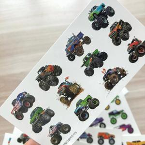 2026 Nuevas Pegatinas de Tatuajes Temporales Impermeables Ecológicas de Camionetas Monstruo y Carreras de Coches, 8 Hojas para Uso en Fiestas, Arte Corporal - Product Image 5
