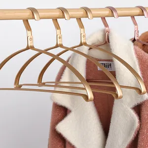 Heavy Duty Rose Copper Gold Shiny Metal Aluminium Aluminum Wire Shirt Hangers for Clothing
