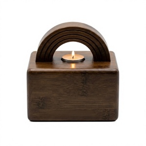 Rainbow Bridge <strong>Pet</strong> Memorial Candle Holder Bamboo Dog Cat Sympathy <strong>Gift</strong> for <strong>Loss</strong> of <strong>Pet</strong> Infinity Bridge Tray - Product Image 1