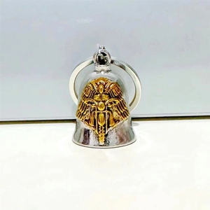 Portachiavi con Cuore, Croce, Ali e Campana, Collana per Auto e Moto, Portafortuna per la Sicurezza in Strada - Product Image 3