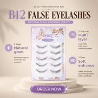 B12 Cils à bande transparente professionnels Bande fine en plastique pour une utilisation en salon Styles naturels à glamour