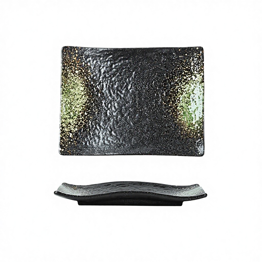 Wavy sushi plate-lusen black