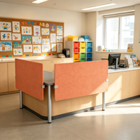 Cloison de bureau acoustique 100% PET, panneau uni à fixation par pince, NRC 0.9, cloison de bureau moderne, vente en gros