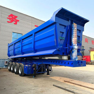 ront Axle Lift 4/5/6 Axle Rear Dump Semi <b>Trailer</b> 40-100 Ton Cargo Dump Truck Tipper <b>Trailer</b> with U Shape - Product Image 4
