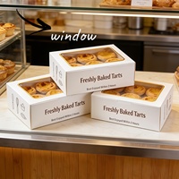 Boîtes en carton jetables personnalisées avec logo pour pâtisseries, tartelettes aux œufs, cupcakes, biscuits, boîtes en carton blanc de qualité alimentaire