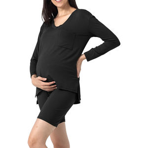 Ensemble <span class=keywords><strong>2</strong></span> pièces <span class=keywords><strong>de</strong></span> pyjamas <span class=keywords><strong>de</strong></span> maternité en bambou bio pour femmes enceintes vente en gros <span class=keywords><strong>de</strong></span> vêtements <span class=keywords><strong>de</strong></span> nuit pyjamas pour l'allaitement - Product Image 3