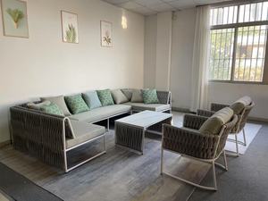 Conjunto de Sofás Modulares para Exteriores, Muebles de Patio Tejidos con Cuerda de Aluminio Resistentes a la Intemperie, Cómodo Conjunto de Sillones para Jardín con Cojines - Product Image 6