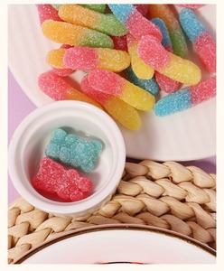 Bonbons Gélifiés <span class=keywords><strong>en</strong></span> Forme de Vers, de Chinchillas, de Petits Ours et de Cœurs, Saveur Barbe à Papa, <span class=keywords><strong>Sucre</strong></span> Roux, Étoiles Multicolores, Couleur Sable Acide, Sachet 60g - Product Image 6