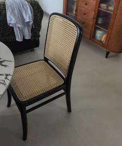 Silla de Comedor Moderna de Madera Maciza, Silla de Restaurante de Madera, Silla Lateral de Ratán para el Hogar, Muebles de Hotel - Product Image 6