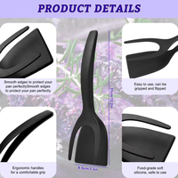 Spatule de cuisine en nylon plastique pour œufs et crêpes, avec lame de balayage et poignée pour retourner les omelettes