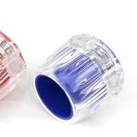 Poignée de robinet en acrylique transparent écologique, design moderne, interrupteur eau chaude/froide, capuchon chromé poli côtelé pour salle de bain