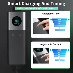 Level 1 2 Tesla Charger 16 Amp NEMA 5-15P Portable Electric Car Charger Wi-Fi Enabled 25FT Cable For Tesla