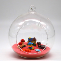 Mini jardinière murale d'intérieur, Terrariums suspendus en verre clair pour plante aérienne, plantes succulentes et présentoir de bougies